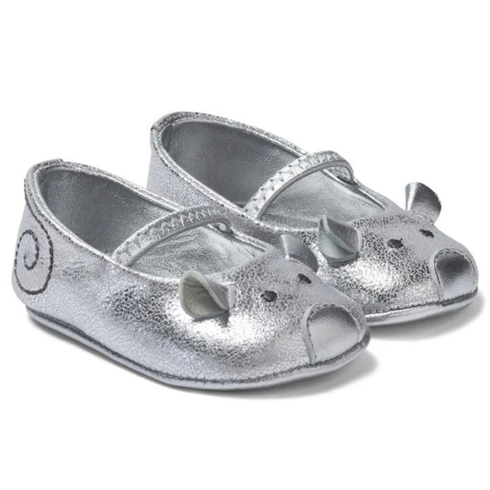 Little Marc Jacobs Silver Mouse Crib Shoes